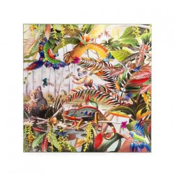 PAINTING TOILE 100*100CM JUNGLE FEVER