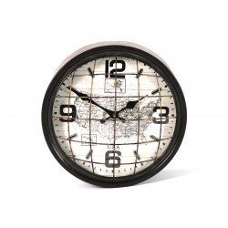 Clock rd Franko black l30b16h30cm