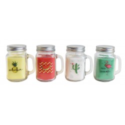 Candle in drinking cup hello Summer with fragrance per piece